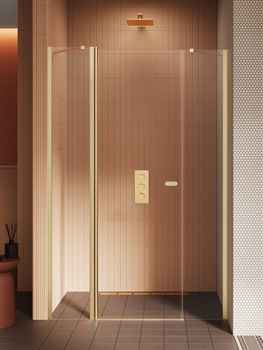 Drzwi wnękowe 110x195 – Złoty, szkło 6 mm (D-0962A) | New Trendy