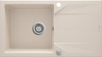 Jednokomorowy zlew z granitu 78x44cm beżowy EVORA ZQJ_5113