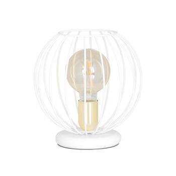 Lampka stołowa biurkowa metalowa z białą oprawą 60W 145/LN1 ALBIO LN1