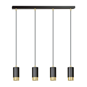 Listwa wisząca designerska tuby czarny/złoty 4x30W 817/4 FUMIKO 4