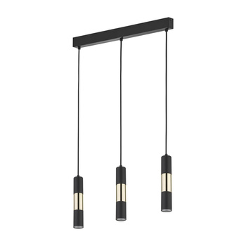 Lampa wisząca podłużna listwa/tuby VIVIEN czarna/złota 3xGU10 TK Lighting 4757