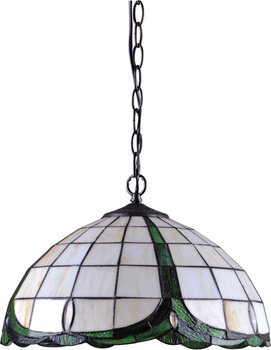 Lampa wisząca z witrażowym kloszem w stylu art deco K-P162166 z serii PAPI