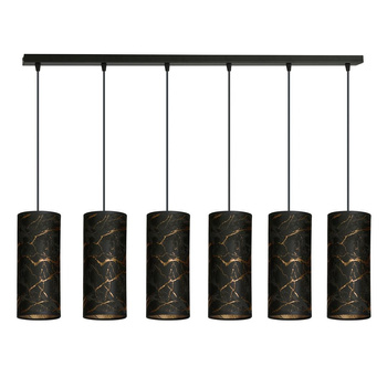 Lampa wisząca na listwie 6xE27 czarno/złota 95cm 60W 1056/6 KARLI 6 MARBEL