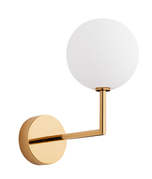 FEME nowoczesny kinkiet mosiądzowany 1-punktowy biały klosz 1932