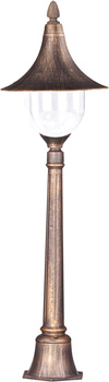 Niska zewnętrzna lampa stojąca K-8129 czarna/złota z serii BOSTON