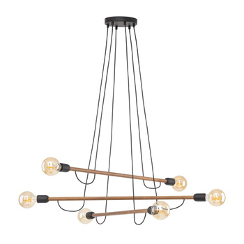 Lampa wisząca HELIX WOOD ORZECH salon/jadalnia 6xE27 TK Lighting 4950