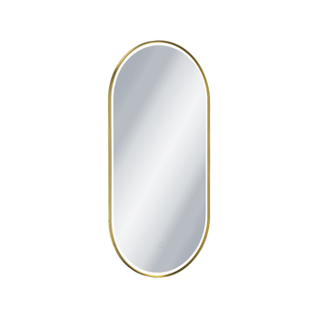 Corido lustro łazienkowe 100x50 cm owalne, oświetlenie LED mata grzewcza, złoty szczotkowany