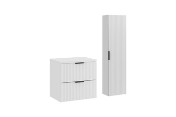 Zestaw meblowy 60cm z blatem i Szafką wysoką Adel White – SET-ADW B WHITE 60CM HC