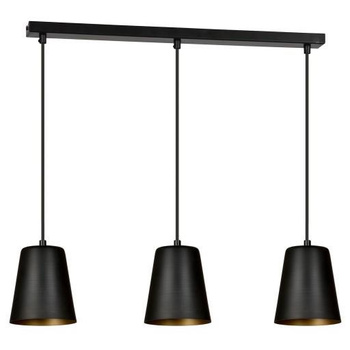 Lampa wisząca 3 punktowa czarny/złoty 60W E27 415/3 MILARGO 3