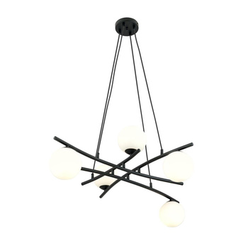Nowoczesna lampa wisząca czarna/biała 5xE14 ESSA 1201/5