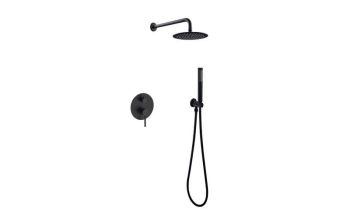 Zestaw prysznicowy podtynkowy Decco / Illusion II / Veo czarny mat