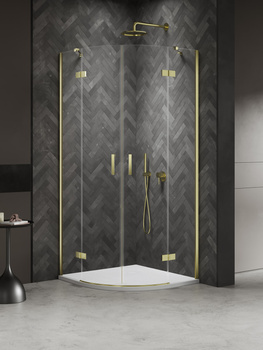 Kabina prysznicowa 80x80x200 – Złoty, szkło 6 mm (K-4575) | New Trendy