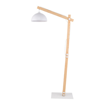 Białą lampa podłogowa z naturalnym wykończeniem 15W OSLO 5592