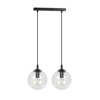Lampa wisząca dwie żarówki 40W czarny/przeźroczysty 711/2 COSMO 2
