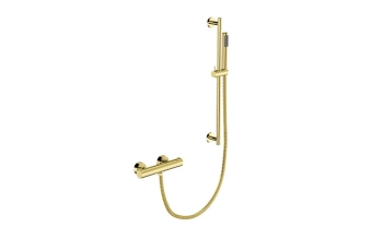 Zestaw prysznicowy natynkowy termostatyczny Veo II / Decco / Illusion złoty