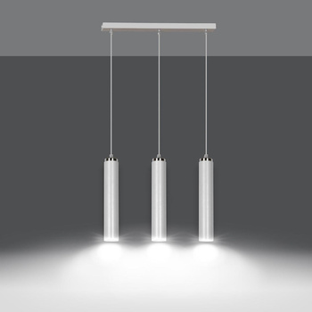 Stylowa lampa do kuchni jadalni tuby biały/chrom 3x30W 955/3 LUNA 3