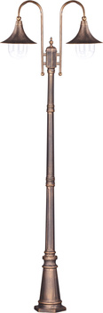 Wysoka zewnętrzna lampa stojąca K-8127 czarna/złota z serii BOSTON