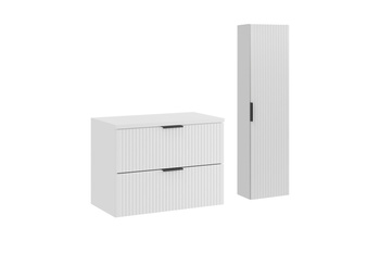 Zestaw meblowy 80cm z blatem i Szafką wysoką Adel White – SET-ADW B WHITE 80CM HC