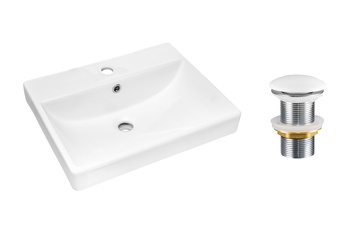 Umywalka nablatowa ceramiczna 50cm SET-RITA 50 T201-3 Comad z korkiem click‑clack