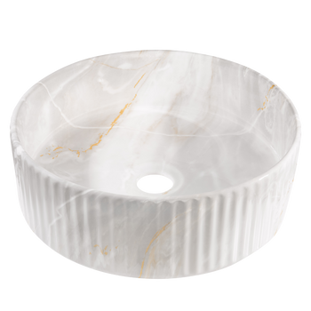 UMYWALKA NABL GLAMOUR INVENA TREND 36CM OKR RYFL EFEKT MARM SZARY/BEŻ