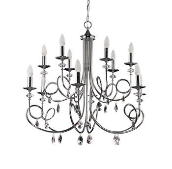 DAKAR duży klasyczny żyrandol chromowany 12-ramienny 1599