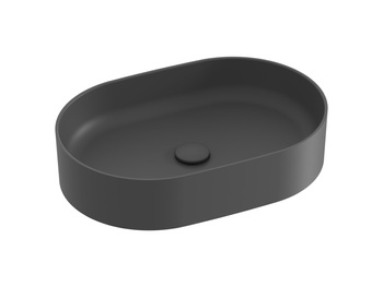 Ravak Owalna umywalka ceramiczna nablatowa Ravak Ceramic O Slim 55 cm antracyt XJX03155000