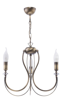 MELANI żyrandol mosiężny 3-ramienny patynowany 1633