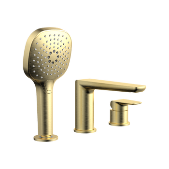 Clever 2.0 bateria wannowa 3-otworowa, złoty szczotkowany