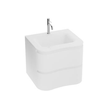 Szafka wisząca z umywalką szklaną Ontario White 600