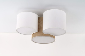 Lampa sufitowa abażurowa 3xE27 15W LED biały/brązowy MONA JUTA 5907 TK Lighting