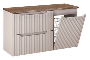 Zestaw meblowy 100cm z blatem i szafką z koszem na pranie SET-NOC B NAT CASELLA 100CM