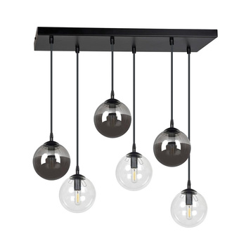 Czarno biała lampa wisząca 6x40W 714/6M2 COSMO 6