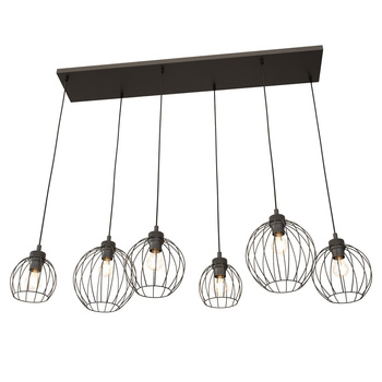 Lampa wisząca druciana Nando 6xE27 czarna EMIBIG 1369/6