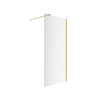 Vidoq walk-in ścianka prysznicowa prosta 100x200 cm, powłoka Clean Control, złoty szczotkowany