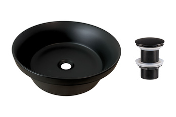 Umywalka nablatowa ceramiczna 40cm SET-MADA MB T201MBG-3 Comad z korkiem click‑clack