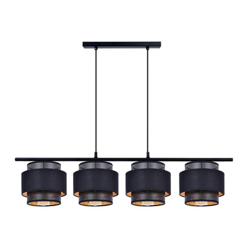 Czarna lampa wisząca, listwa nad podłużny stół K-5283 z serii AMOS