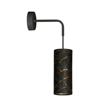 Kinkiet lampa ścienna 1x10W E14 czarny/złoty marmur abażur 1056/K1 KARLI K1 MARBEL