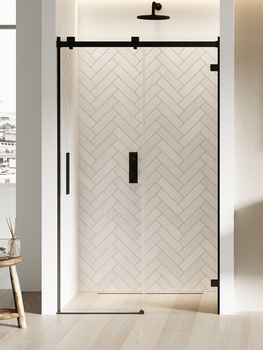 Drzwi wnękowe 140x200 – Czarny, szkło 8 mm (EXK-5359) | New Trendy