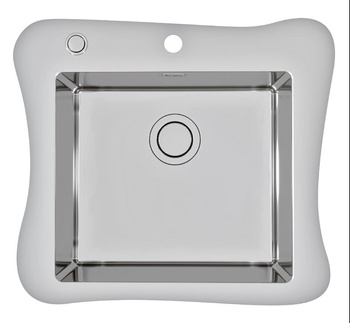 Elegancki zlewozmywak zlew JUBILEE 50 satyna FS + syfon PUSH UP 1126054