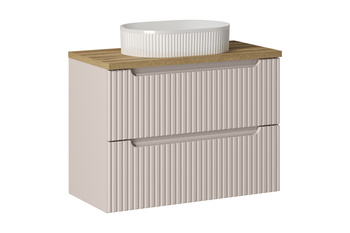 Zestaw meblowy 80cm z blatem i umywalką nablatową Beyond Nova Cashmere – SET-NOC B OAK 80CM S UN BEYOND 5 WH