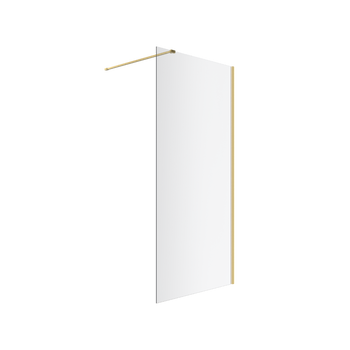Vidoq walk-in ścianka prysznicowa prosta 100x200 cm, powłoka Clean Control, złoty połysk
