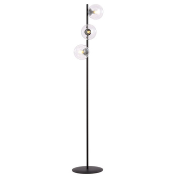 Elegancka Lampa podłogowa 3x kule 10W E14 transparentny/czarny 877/LP3 ROSSI LP3