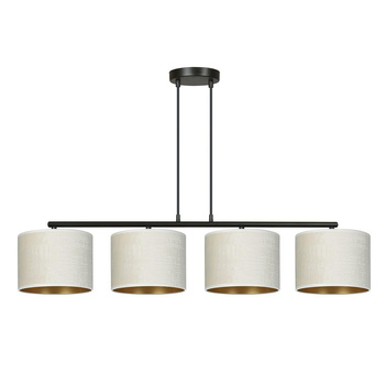 Lampa wisząca z abażurami 100cm 4x60W biały/złoty 1052/4 HILDE 4