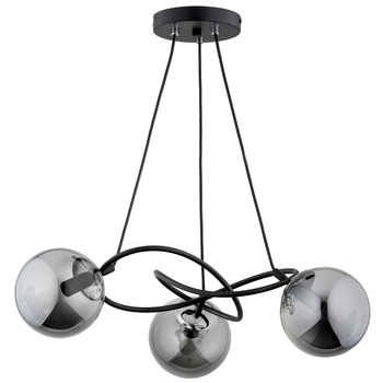Opływowa lampa wisząca VELTA 62344 z trzema kloszami CZARNA