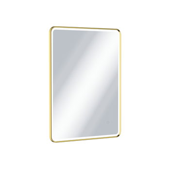 Corido lustro łazienkowe 80x60 cm prostokątne, oświetlenie LED mata grzewcza, złoty połysk