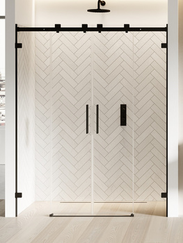 Drzwi wnękowe 160x200 – Czarny, szkło 8 mm (EXK-5372) | New Trendy