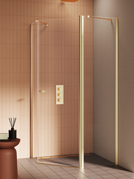 Kabina prysznicowa 100x80x195 – Złoty, szkło 6 mm (K-3584) | New Trendy