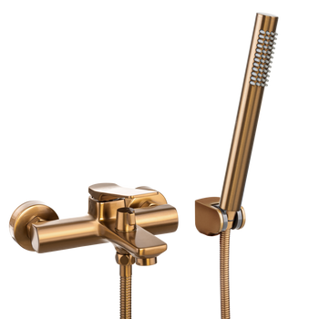 BATERIA WANNOWA NERI PLUS  INVENA TREND Z ZESTAWEM NATRYSKOWYM, MIEDŹ