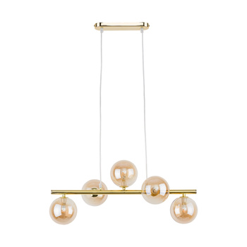 Złota lampa wisząca ESTERA szklane kule 5-pkt TK Lighting 4549