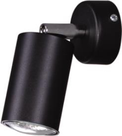 Industrialna, czarna lampa ścienna w kształcie tuby K-4408 z serii MONTI